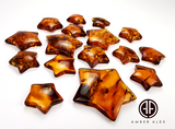 Cognac Amber Handmade Star Shape Cabochons