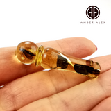Natural Amber Minaret With Insect