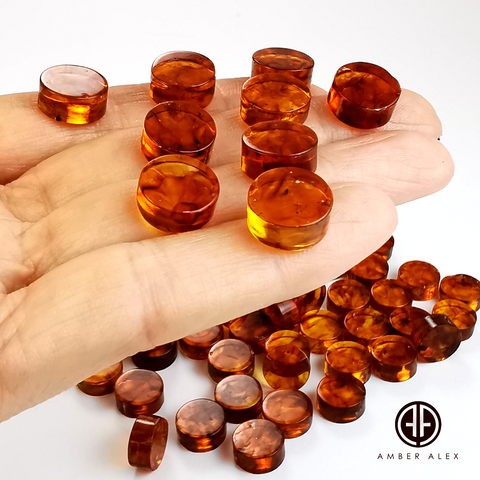 Cognac Amber Calibrated Round Cabochons