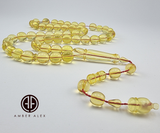 Transparent Amber Egg Shape 12  mm Islamic Prayer Beads