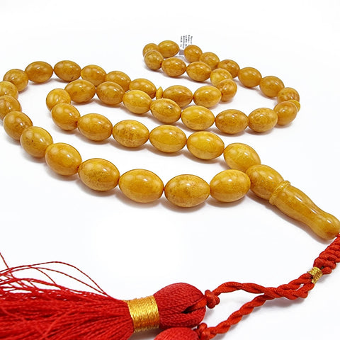 Antique Amber Olive Shape 12x16 mm Islamic Prayer Beads