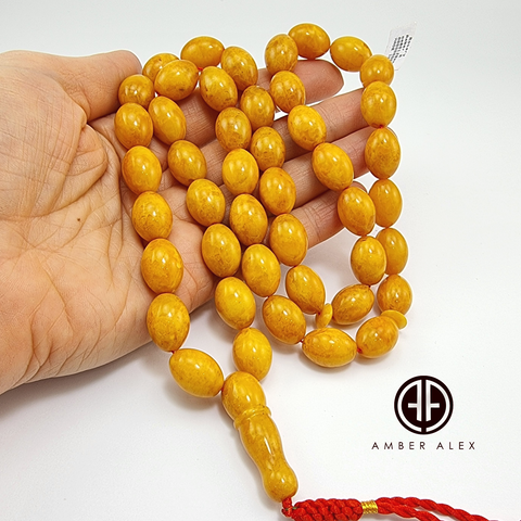 Antique Amber Olive Shape 12x16 mm Islamic Prayer Beads