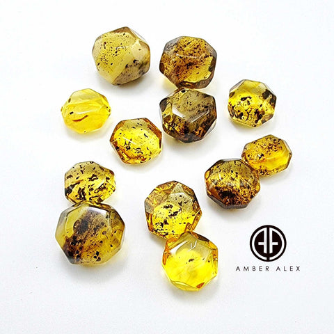 Fossil Amber Crystal Cut Shape Stones