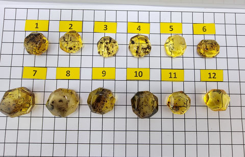 Fossil Amber Crystal Cut Shape Stones