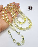 Transparent Amber Barrel Shape 9 mm Islamic Prayer Beads