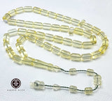 Transparent Amber Barrel Shape 9 mm Islamic Prayer Beads