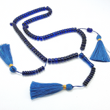 Blue Amber Tablet Shape 10x6 mm Islamic Prayer Beads