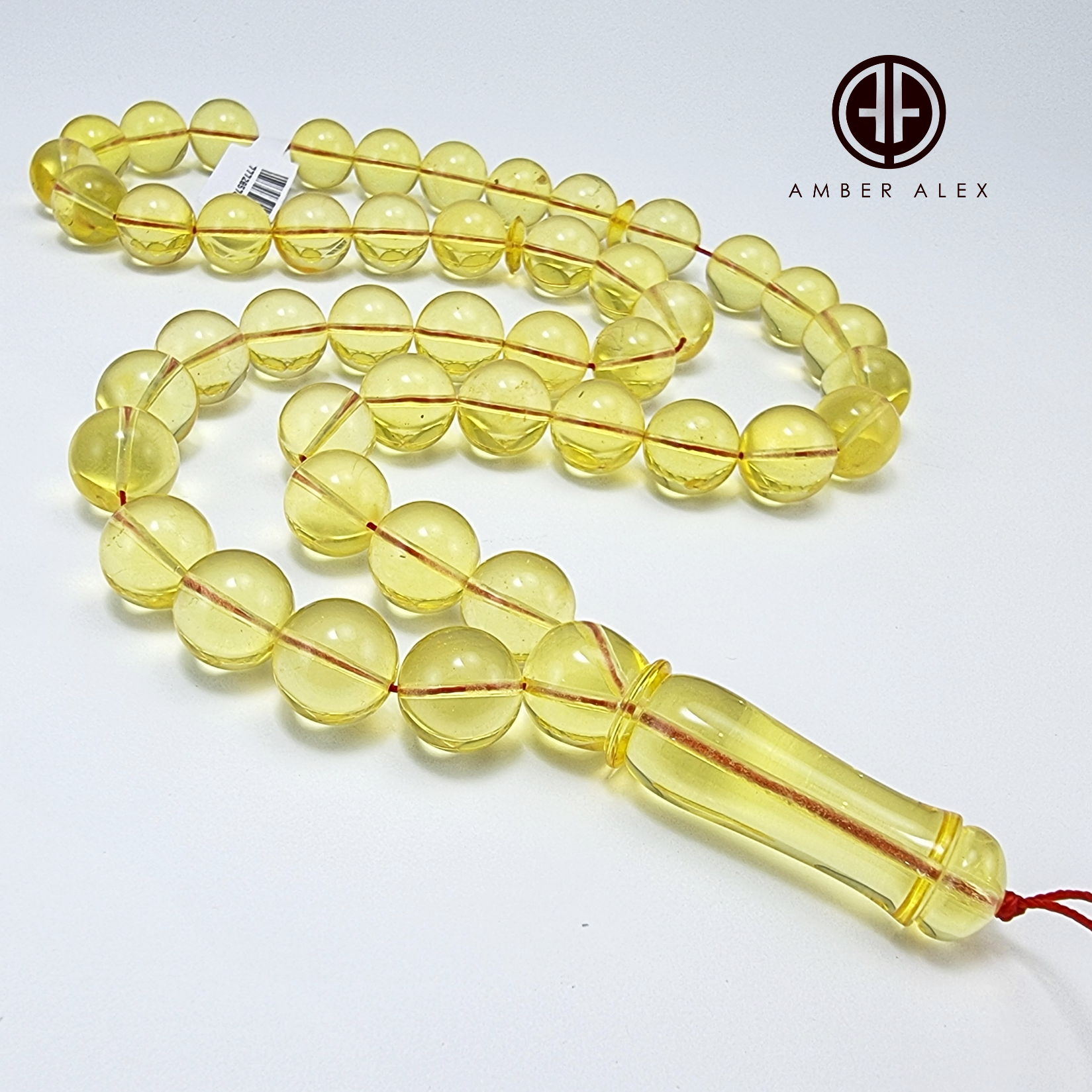 Transparent Amber Round Shape 12.5 mm Islamic Prayer Beads
