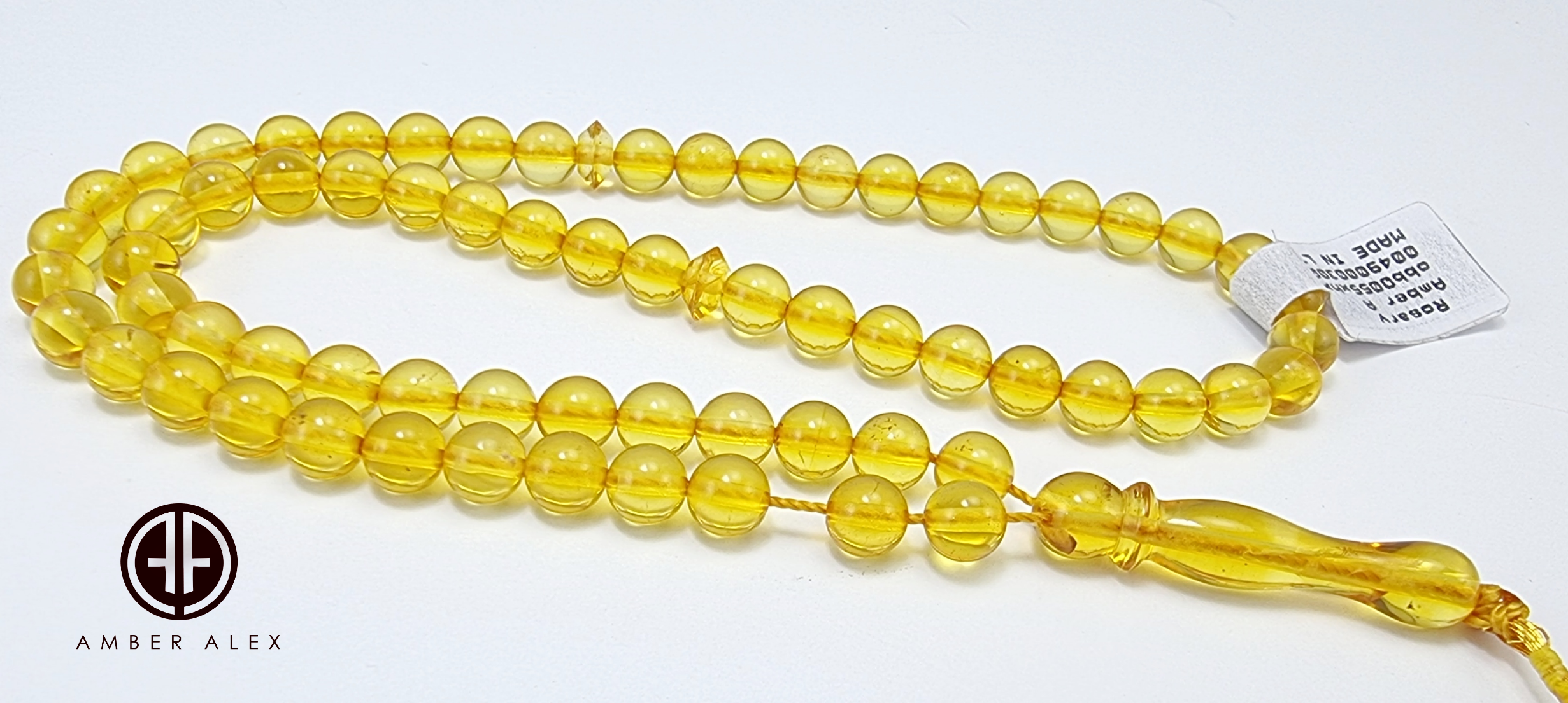 Transparent Amber Round Shape 5.5 mm Islamic Prayer Beads