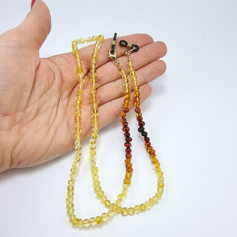 Lemon Amber Baroque Beaded Eyeglasses Chain