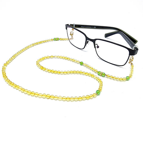 Multi-Color Amber Round Beaded Eyeglasses Chain