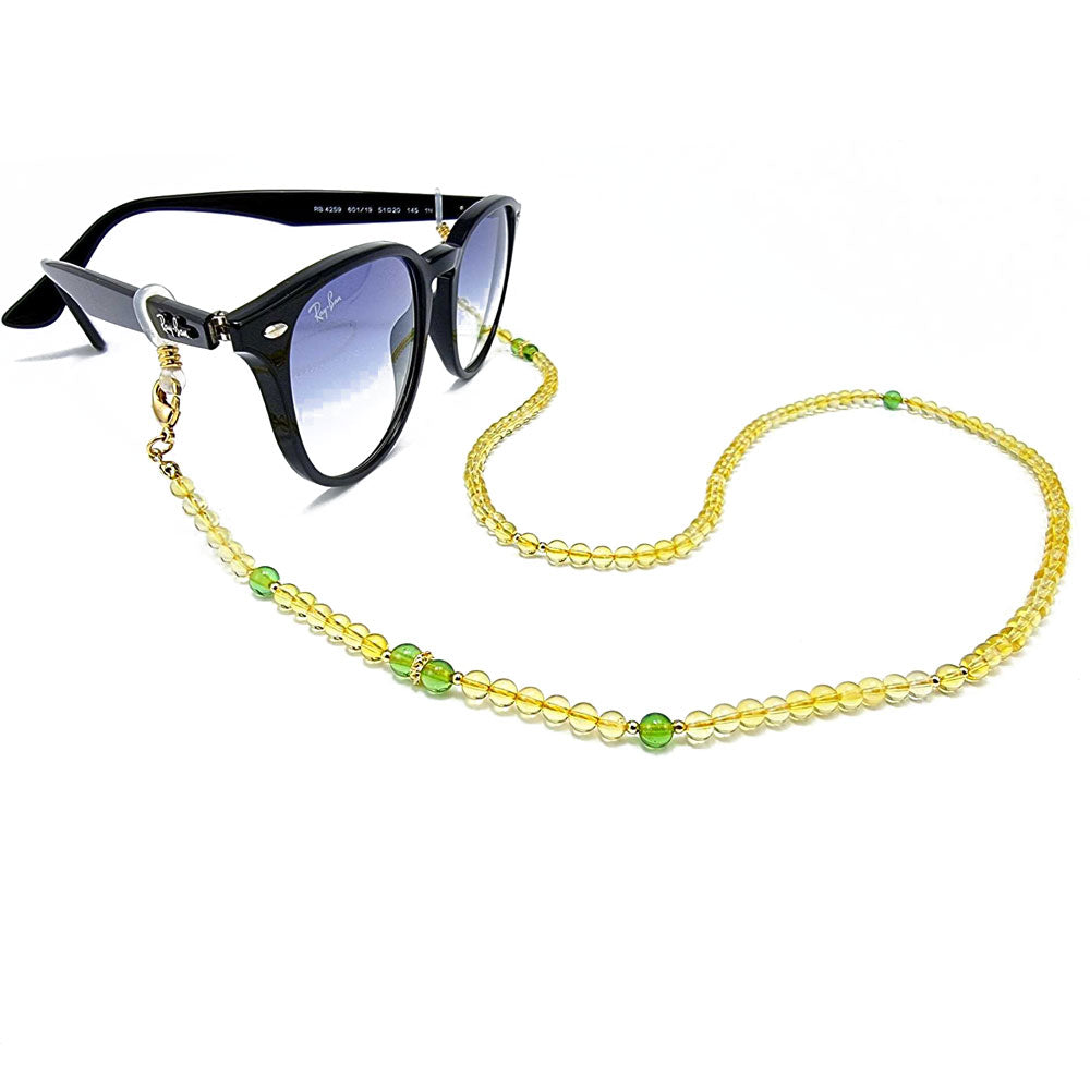 Multi-Color Amber Round Beaded Eyeglasses Chain