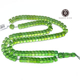 Green Amber Tablet Shape Beads 10x6 mm Islamic Prayer Beads
