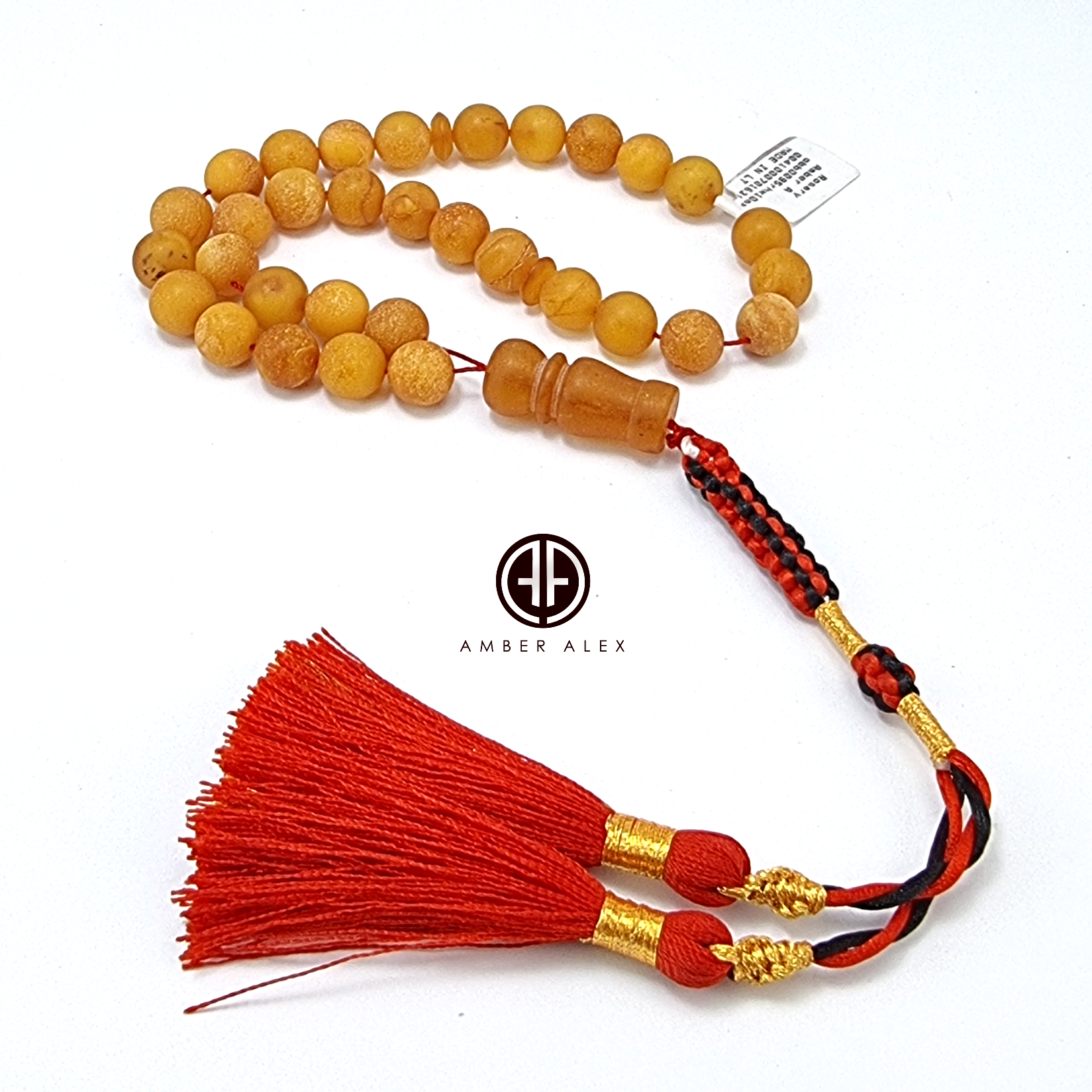 Antique Amber Round Shape 9.5mm Islamic Prayer Beads