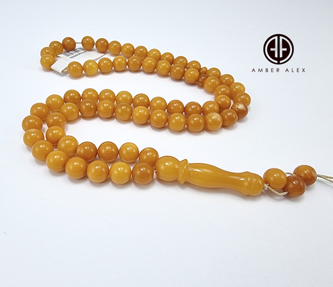 Antique Amber Round Shape 6.5 mm Islamic Prayer Beads