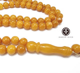 Antique Amber Round Shape 6.5 mm Islamic Prayer Beads