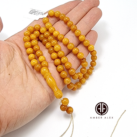 Antique Amber Round Shape 6.5 mm Islamic Prayer Beads