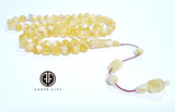 White With Transparent Amber Round Shape 10 mm Islamic Prayer Beads