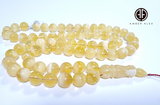 White With Transparent Amber Round Shape 10 mm Islamic Prayer Beads