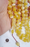 White With Transparent Amber Round Shape 10 mm Islamic Prayer Beads