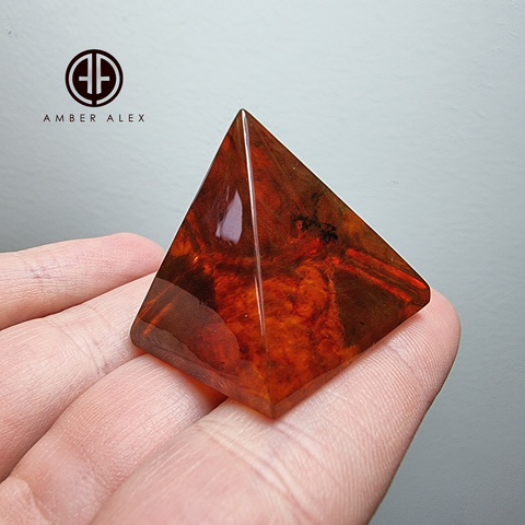 Cognac Amber Pyramid Figurine