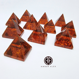 Cognac Amber Pyramid Figurine