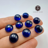 Blue Amber Calibrated Round Cabochons