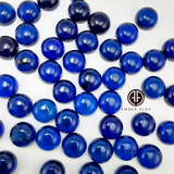 Blue Amber Calibrated Round Cabochons