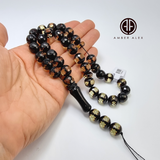 Two Toned Amber Faceted Round Shape 11mm Islamic Prayer Beads