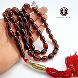 Cherry Amber Olive Shape 9x13 mm Islamic Prayer Beads