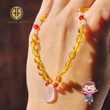 "KIDDO" Lemon Amber Baroque Beads Baby Necklace
