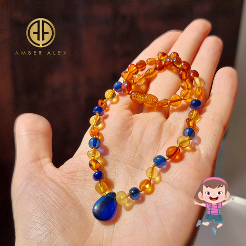 "KIDDO" Multi-Color Amber Baroque Beads Baby Necklace