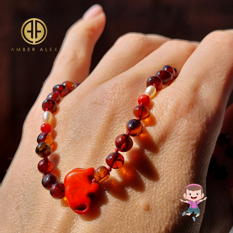 "KIDDO" Cherry Amber Baroque Beads Baby Necklace