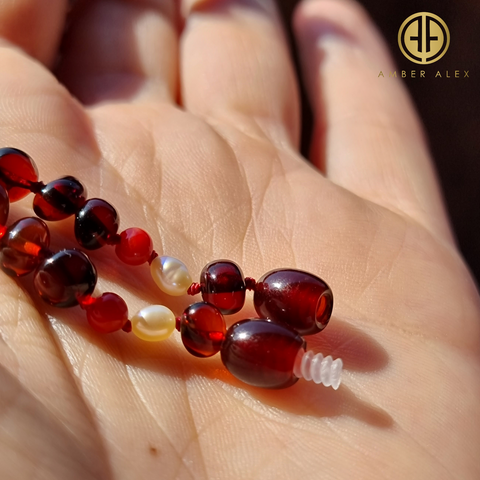 "KIDDO" Cherry Amber Baroque Beads Baby Necklace