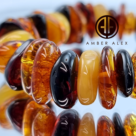 Multi-Color Amber Chips Stretch Bracelet