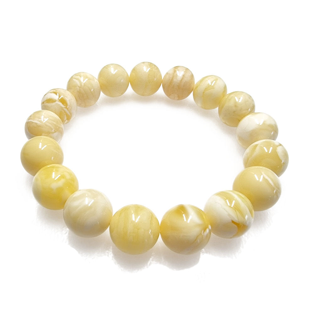 Royal Amber Round Beads Stretch Bracelet