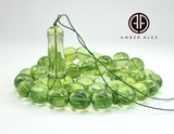 Green Amber Egg Shape Beads 14mm Islamic Prayer Beads