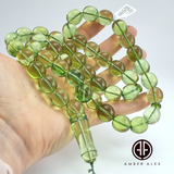 Green Amber Egg Shape Beads 14mm Islamic Prayer Beads