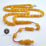 Antique Amber Egg Shape 8.5x10 mm Islamic Prayer Beads
