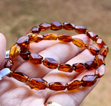 Cognac Amber Faceted Nugget Beads Stretch Bracelet