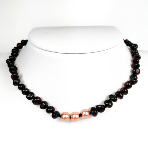 "KIDDO" Cherry Amber Baroque Beads Baby Necklace - Amber Alex Jewelry