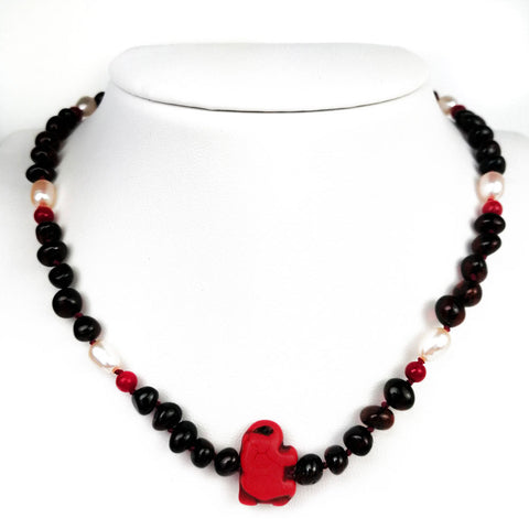 "KIDDO" Cherry Amber Baroque Beads Baby Necklace - Amber Alex Jewelry