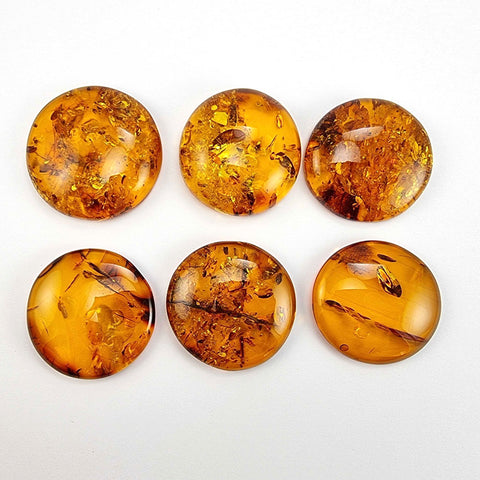 Cognac Amber Free Shape Round Cabochons