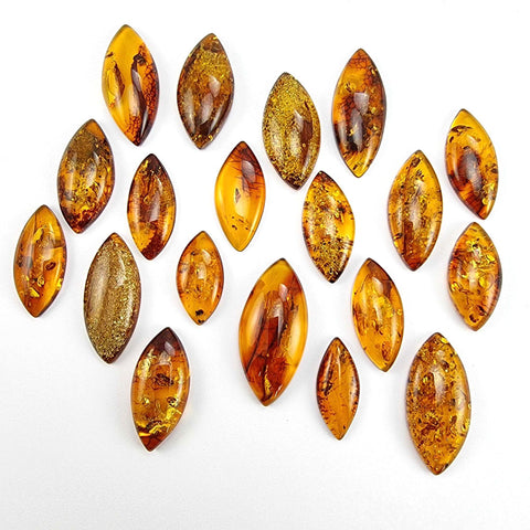 Cognac Amber Marquise Shape Cabochons