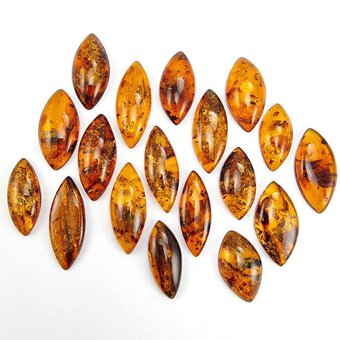 Cognac Amber Marquise Shape Cabochons