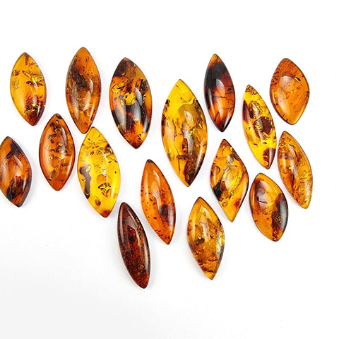 Cognac Amber Marquise Shape Cabochons