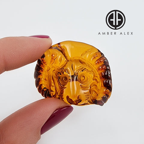 Cognac Amber Carved Aries Cabochons