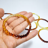 Rainbow Amber Round Faceted Beads Stretch Bracelet