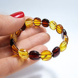 Multi-Color Amber Beads Stretch Bracelet