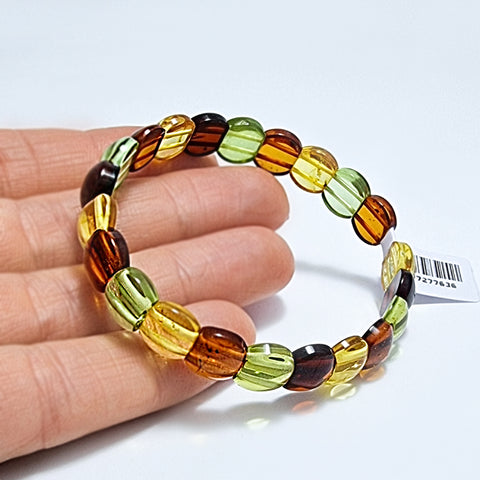 Multi-Color Amber Beads Stretch Bracelet